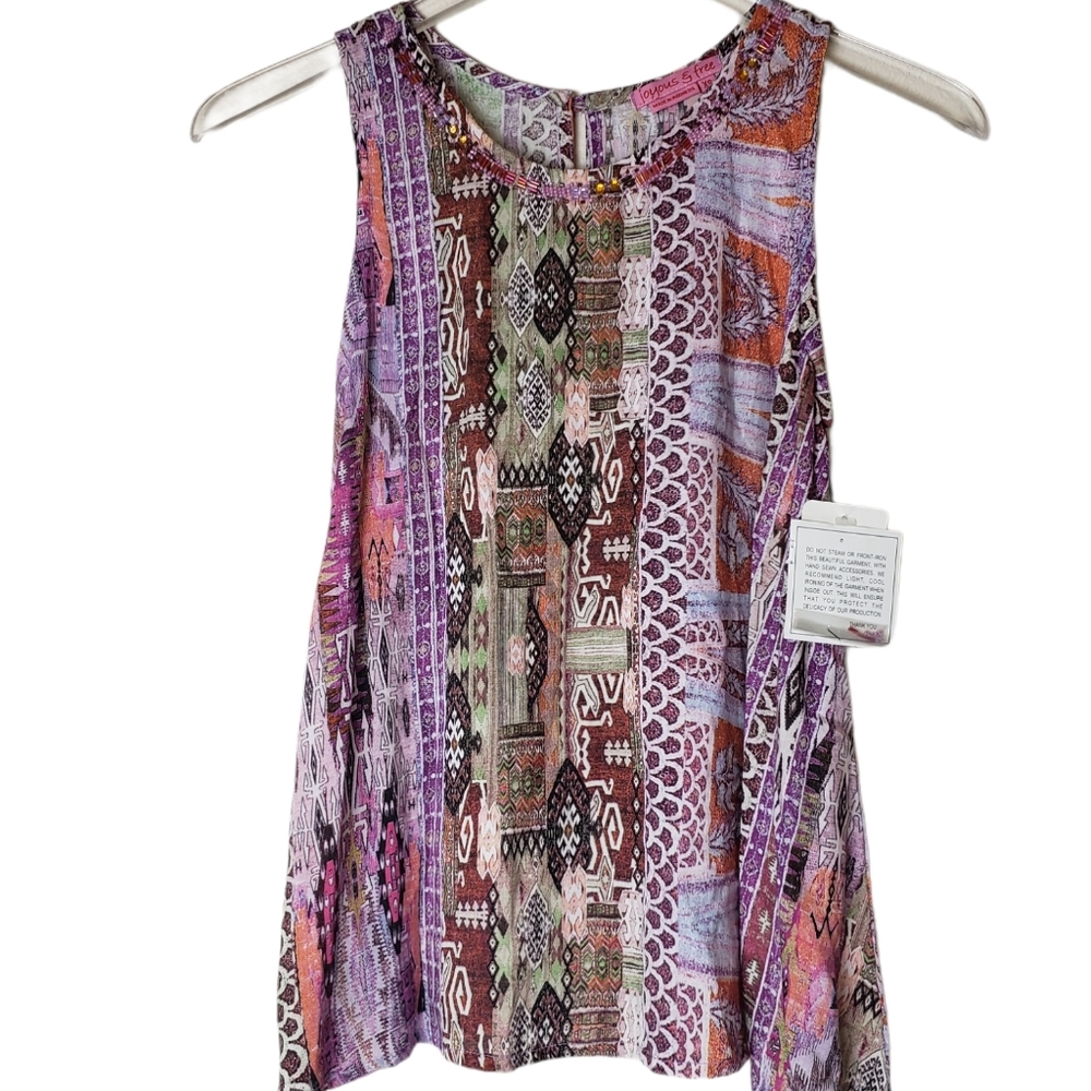 Joyous & Free Anthropologie Bohi Beaded Blouse XS